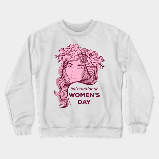 Women's Day Cute 8TH March Crewneck Sweatshirt by FabulousDesigns